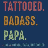 Tattooed Badass Papa Inked FatherS Day Present Women's Hoodie thumb 2