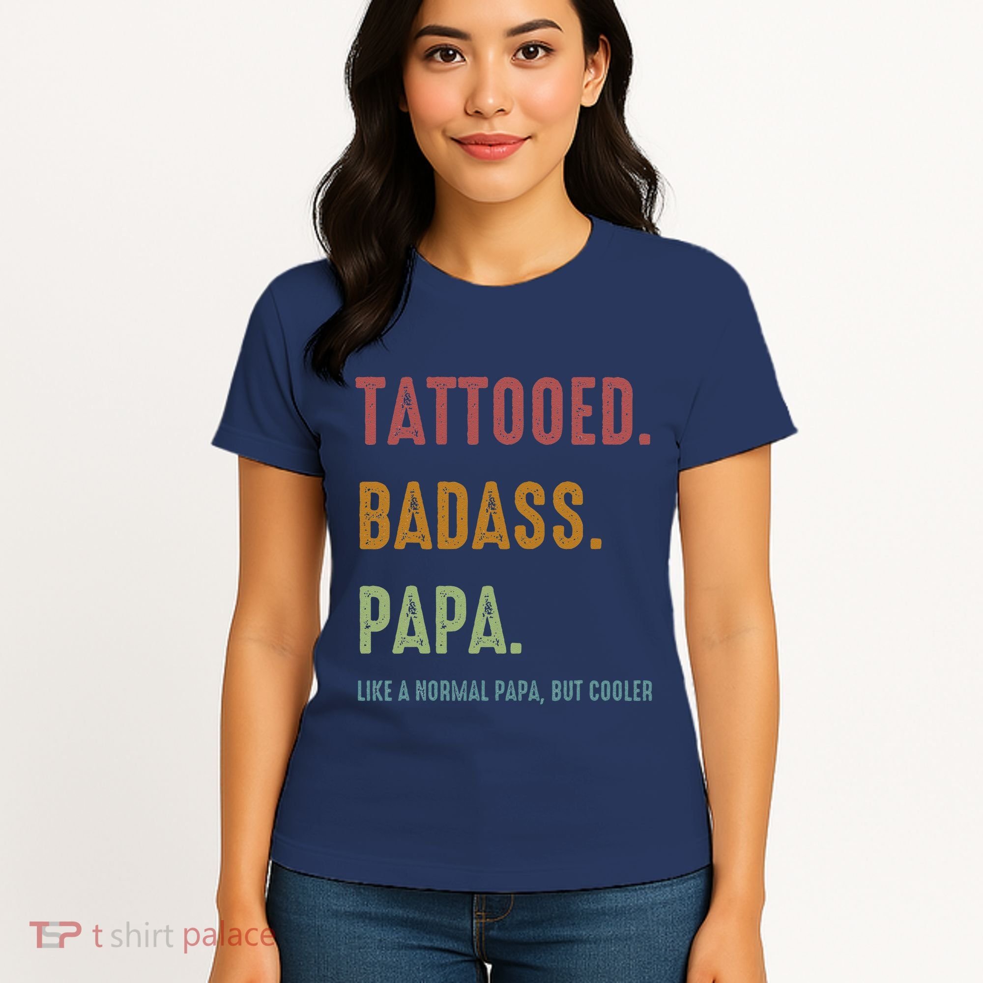 Tattooed Badass Papa Inked FatherS Day Present Women's T-Shirt