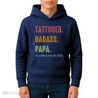 Tattooed Badass Papa Inked FatherS Day Present Kids Hoodie thumb 4