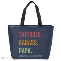 Tattooed Badass Papa Inked FatherS Day Present Tote Bag thumb 0