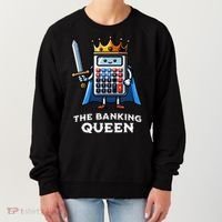 The Banking Queen Funny Illustration Calculator Women's Sweatshirt thumb 0