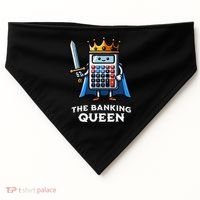 The Banking Queen Funny Illustration Calculator USA-Made Doggie Bandana thumb 0