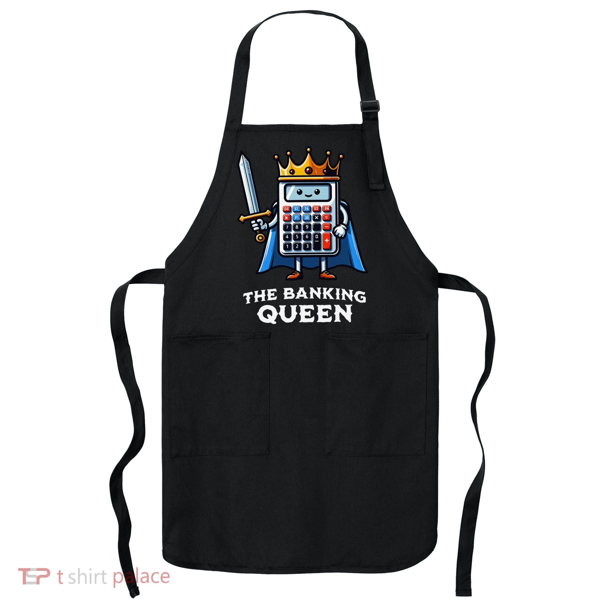 The Banking Queen Funny Illustration Calculator Apron