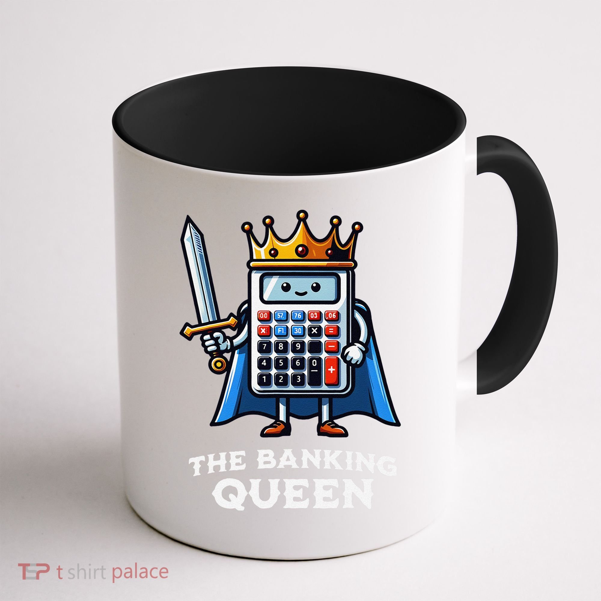 The Banking Queen Funny Illustration Calculator Coffee Mug