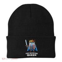The Banking Queen Funny Illustration Calculator Beanie thumb 0
