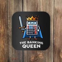 The Banking Queen Funny Illustration Calculator Coaster thumb 0