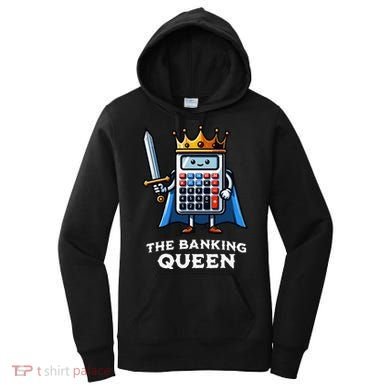 The Banking Queen Funny Illustration Calculator Women's Hoodie