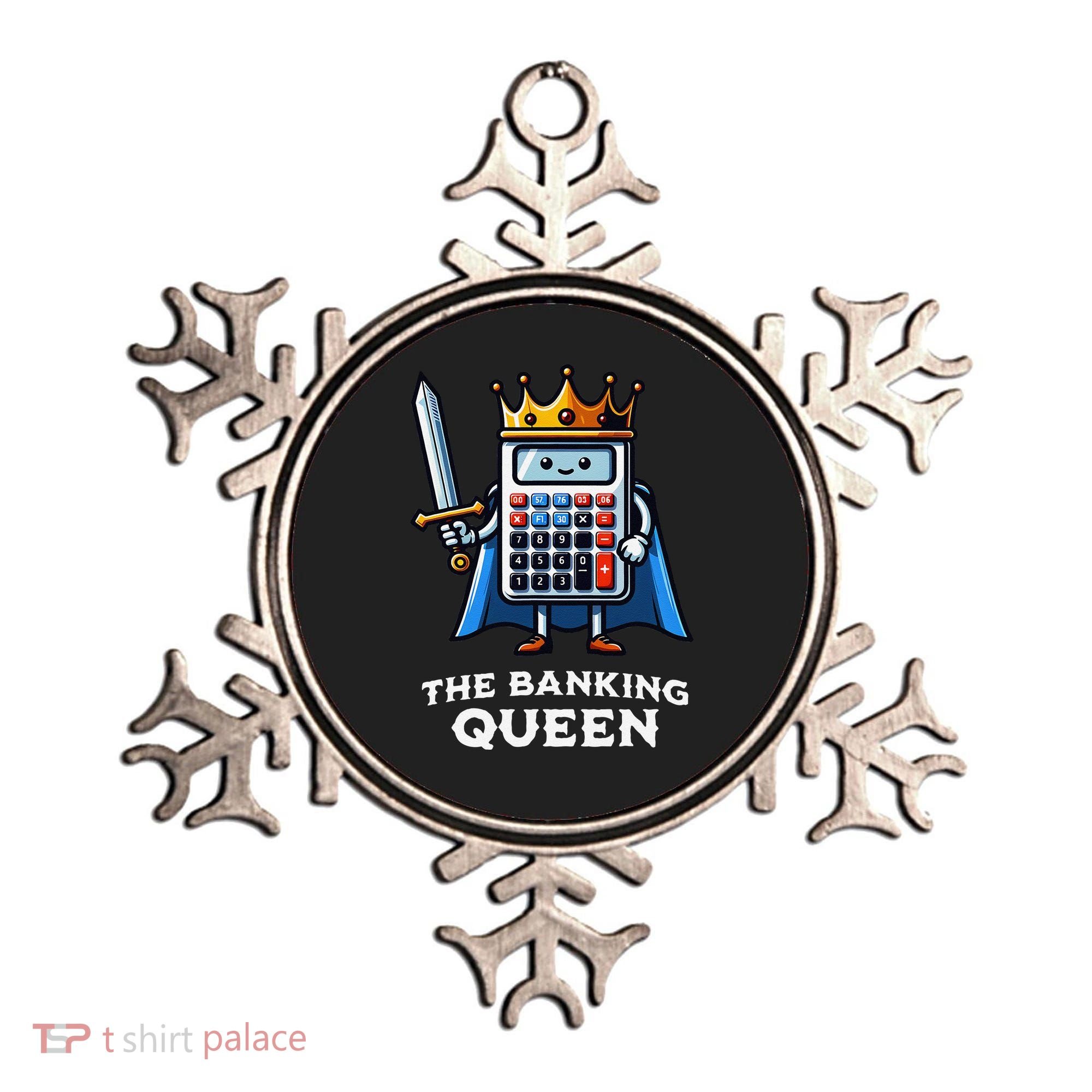 The Banking Queen Funny Illustration Calculator Ornament