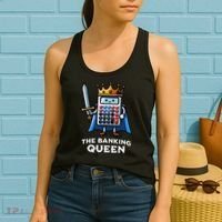 The Banking Queen Funny Illustration Calculator Women's Tank Top thumb 2