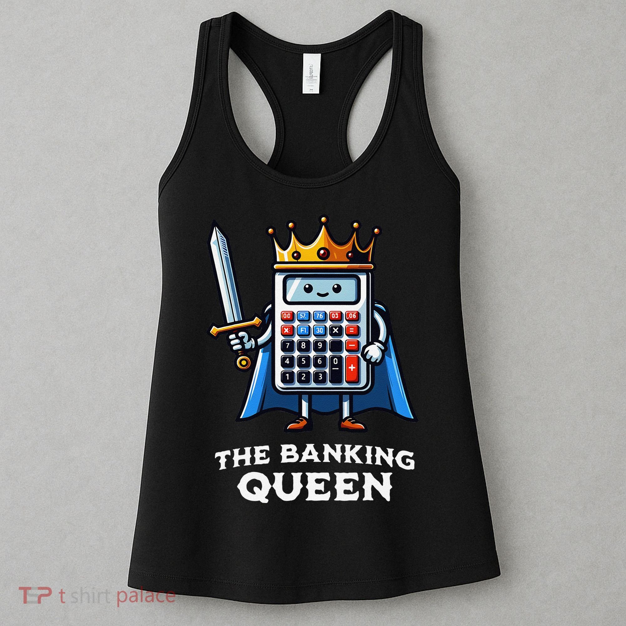 The Banking Queen Funny Illustration Calculator Women's Tank Top