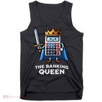 The Banking Queen Funny Illustration Calculator Tank Top thumb 0