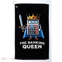 The Banking Queen Funny Illustration Calculator Golf Towel thumb 0