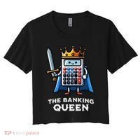 The Banking Queen Funny Illustration Calculator Women's Crop Top Tee thumb 0