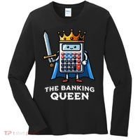 The Banking Queen Funny Illustration Calculator Women's Long Sleeve Shirt thumb 0