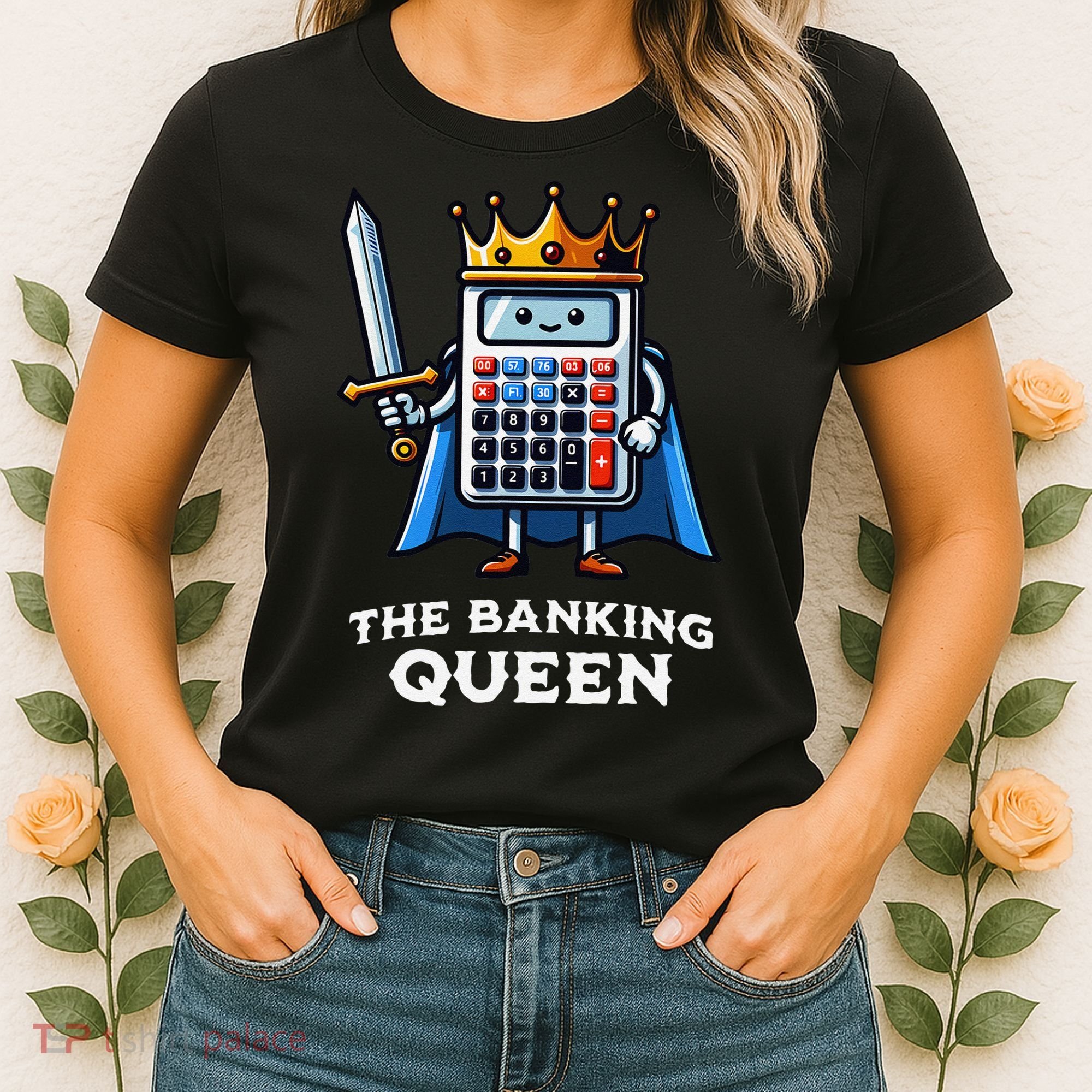 The Banking Queen Funny Illustration Calculator Women's T-Shirt