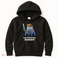 The Banking Queen Funny Illustration Calculator Kids Hoodie thumb 0