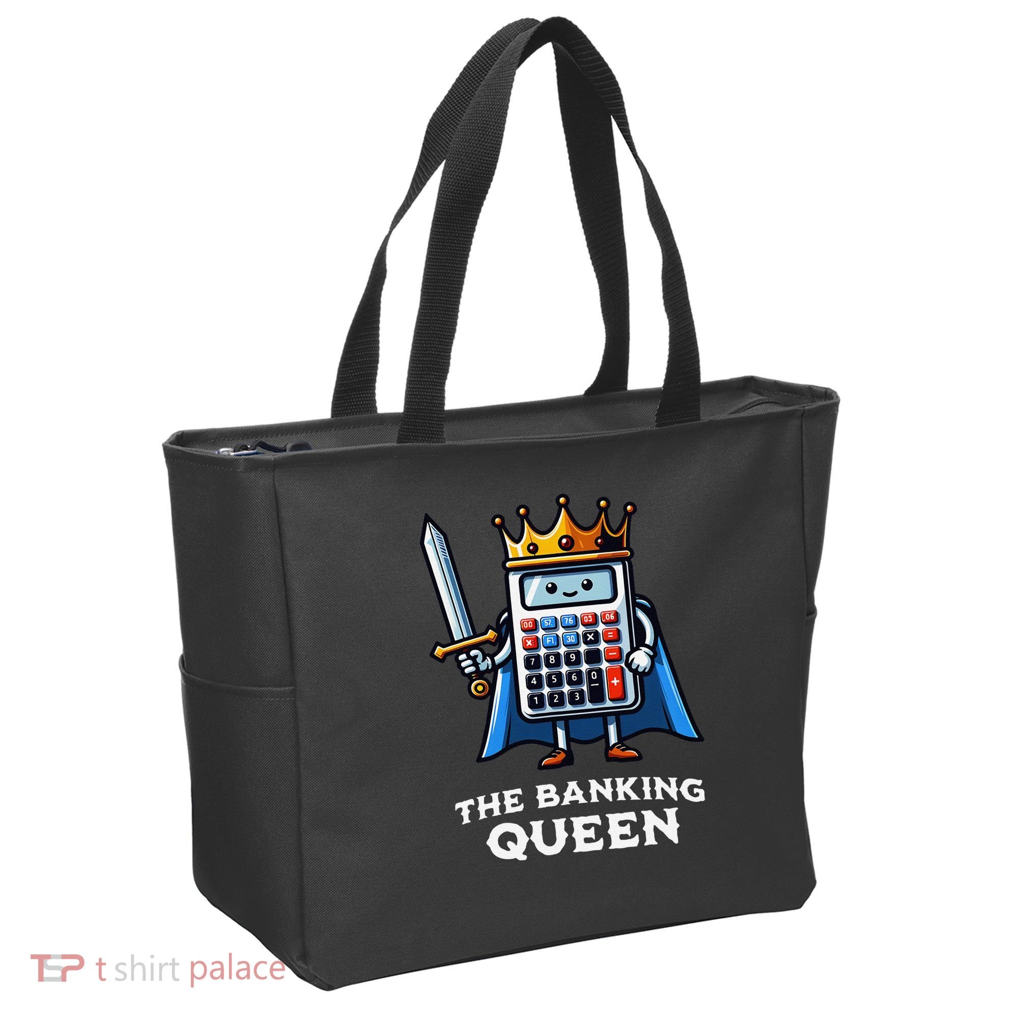 The Banking Queen Funny Illustration Calculator Tote Bag