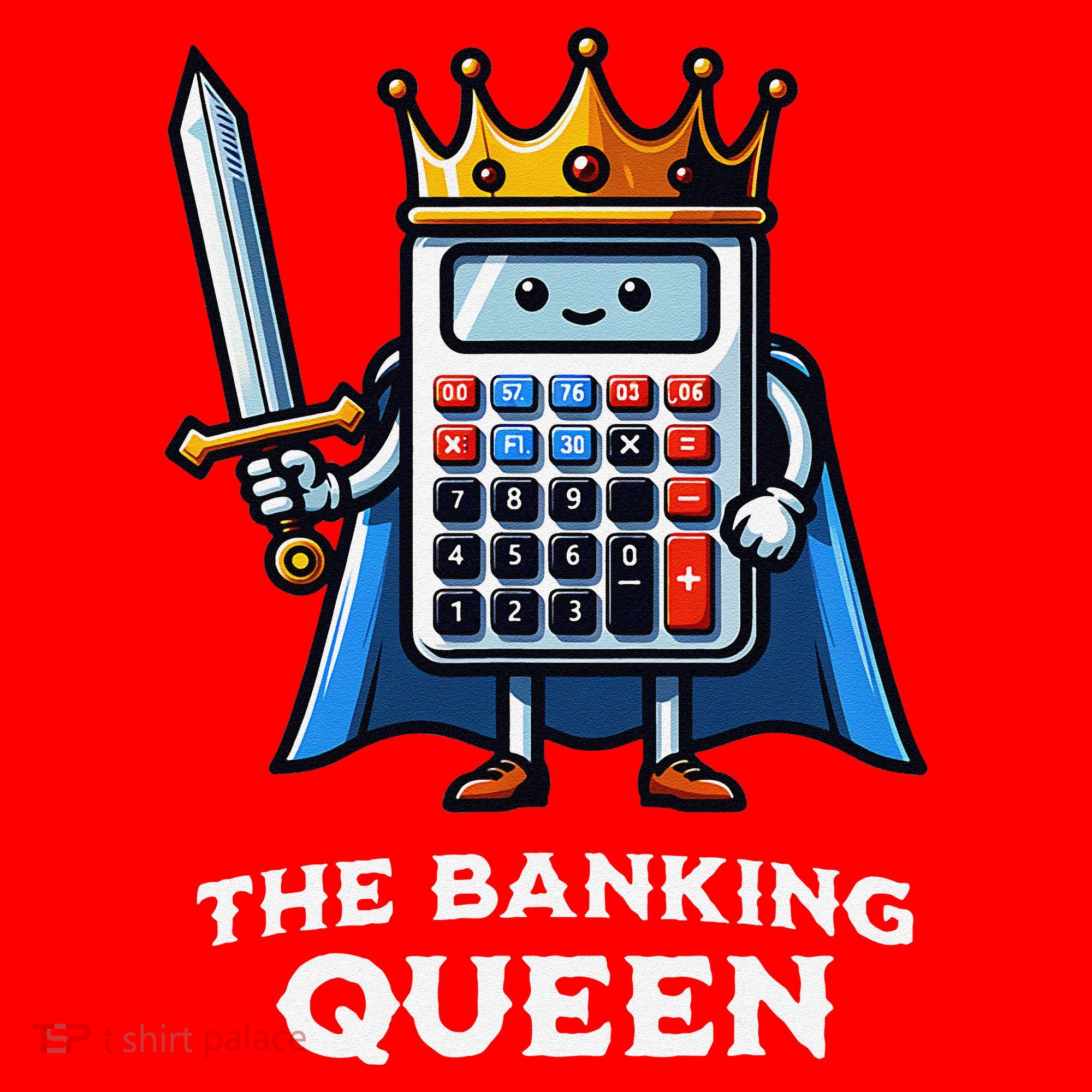 The Banking Queen Funny Illustration Calculator Santa Hat