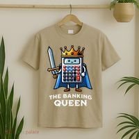 The Banking Queen Funny Illustration Calculator T-Shirt thumb 2