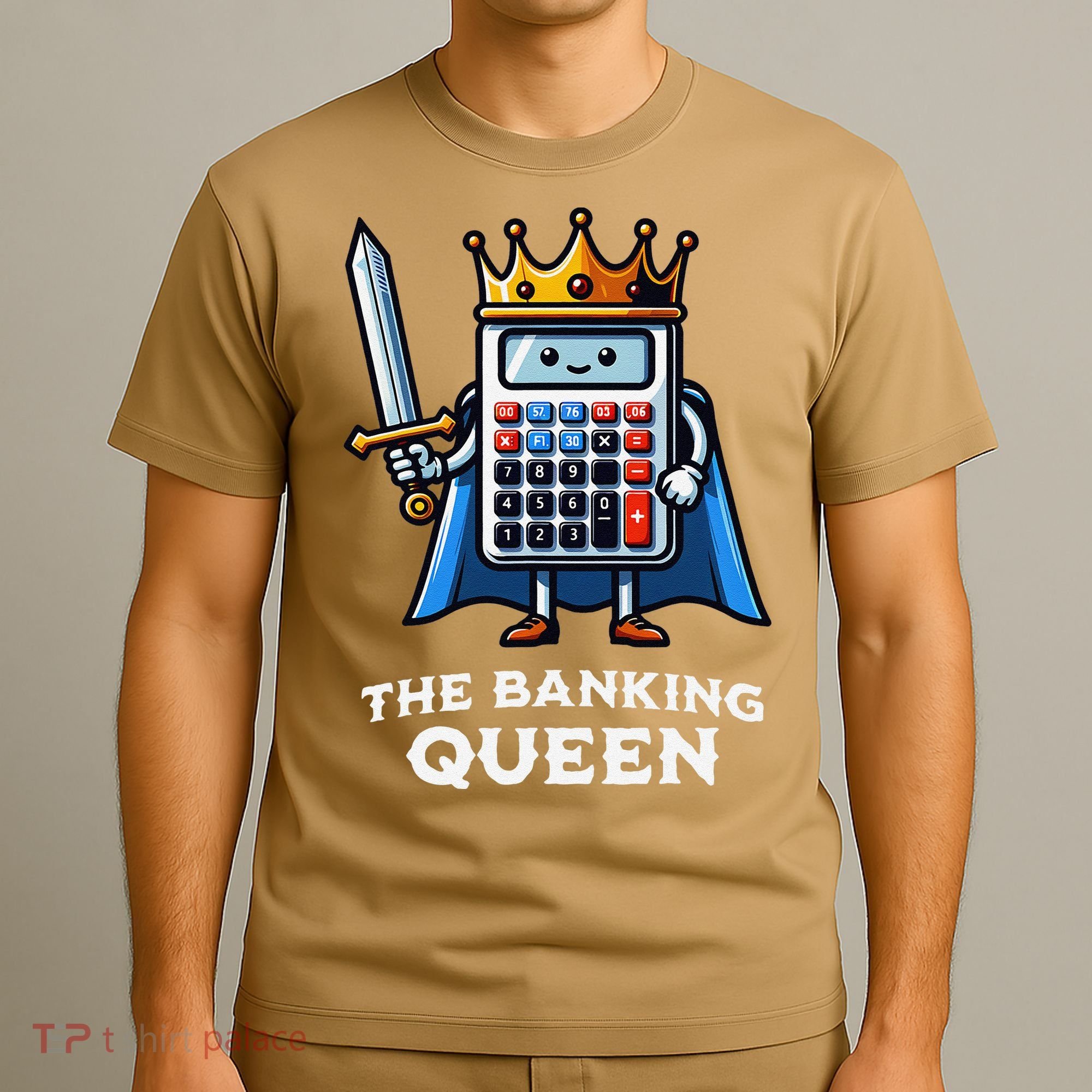 The Banking Queen Funny Illustration Calculator T-Shirt