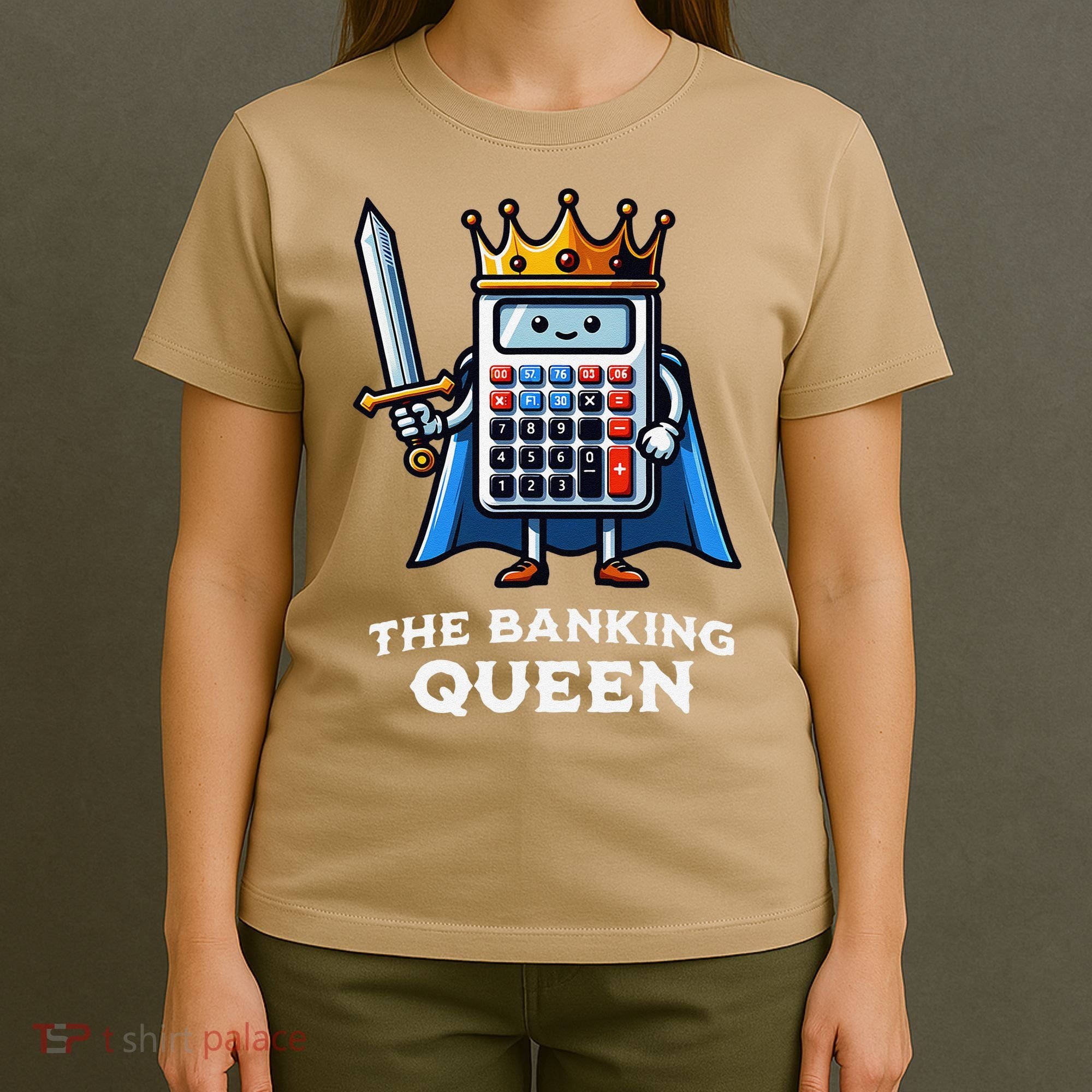 The Banking Queen Funny Illustration Calculator T-Shirt