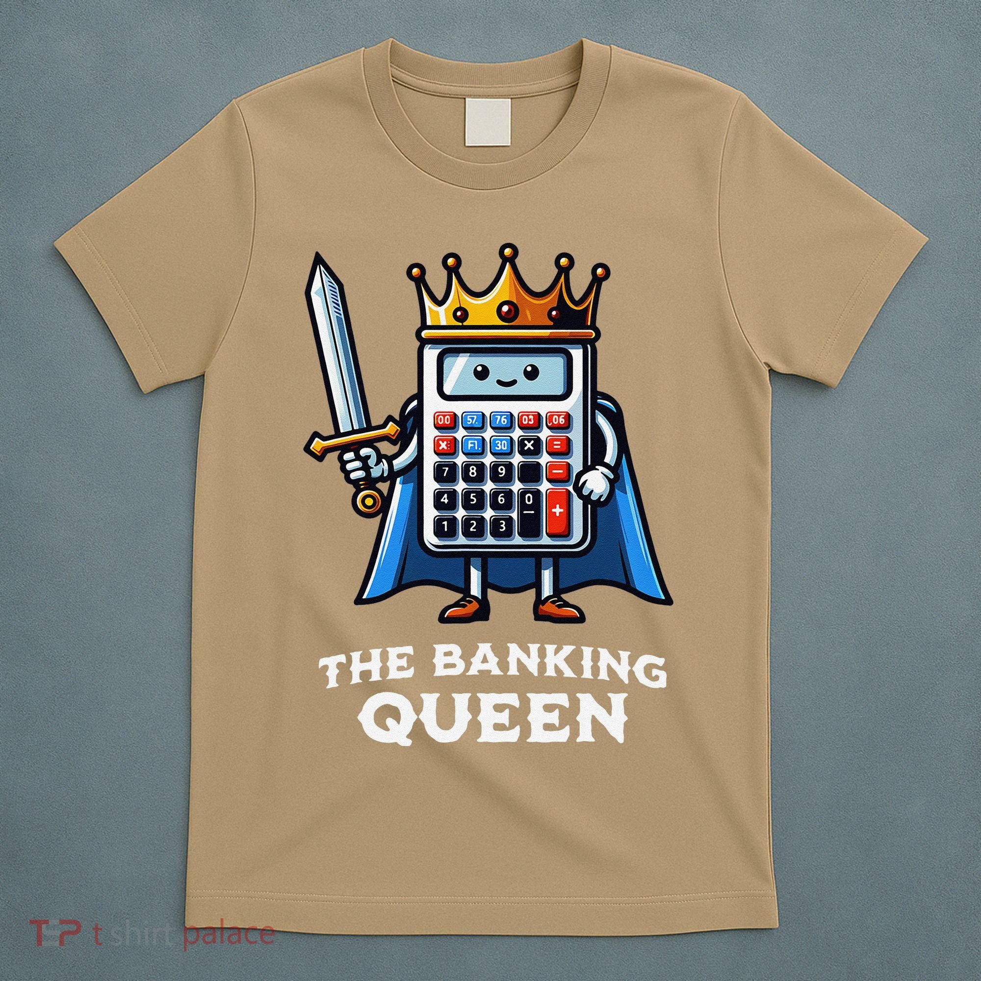 The Banking Queen Funny Illustration Calculator T-Shirt