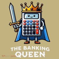 The Banking Queen Funny Illustration Calculator Mousepad thumb 1