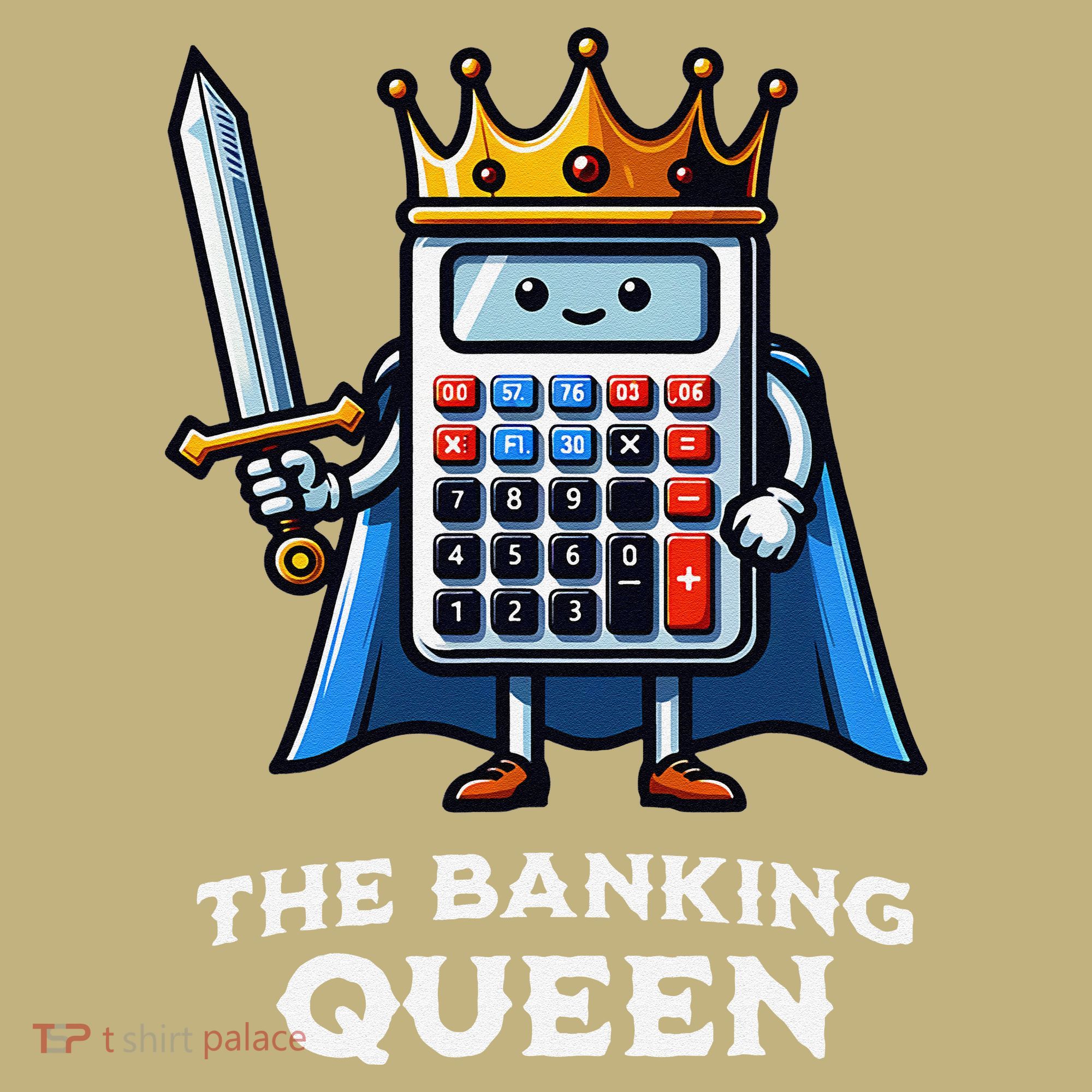 The Banking Queen Funny Illustration Calculator Mousepad