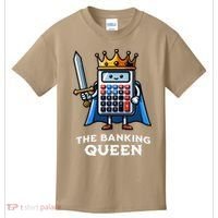 The Banking Queen Funny Illustration Calculator Kids T-Shirt thumb 0