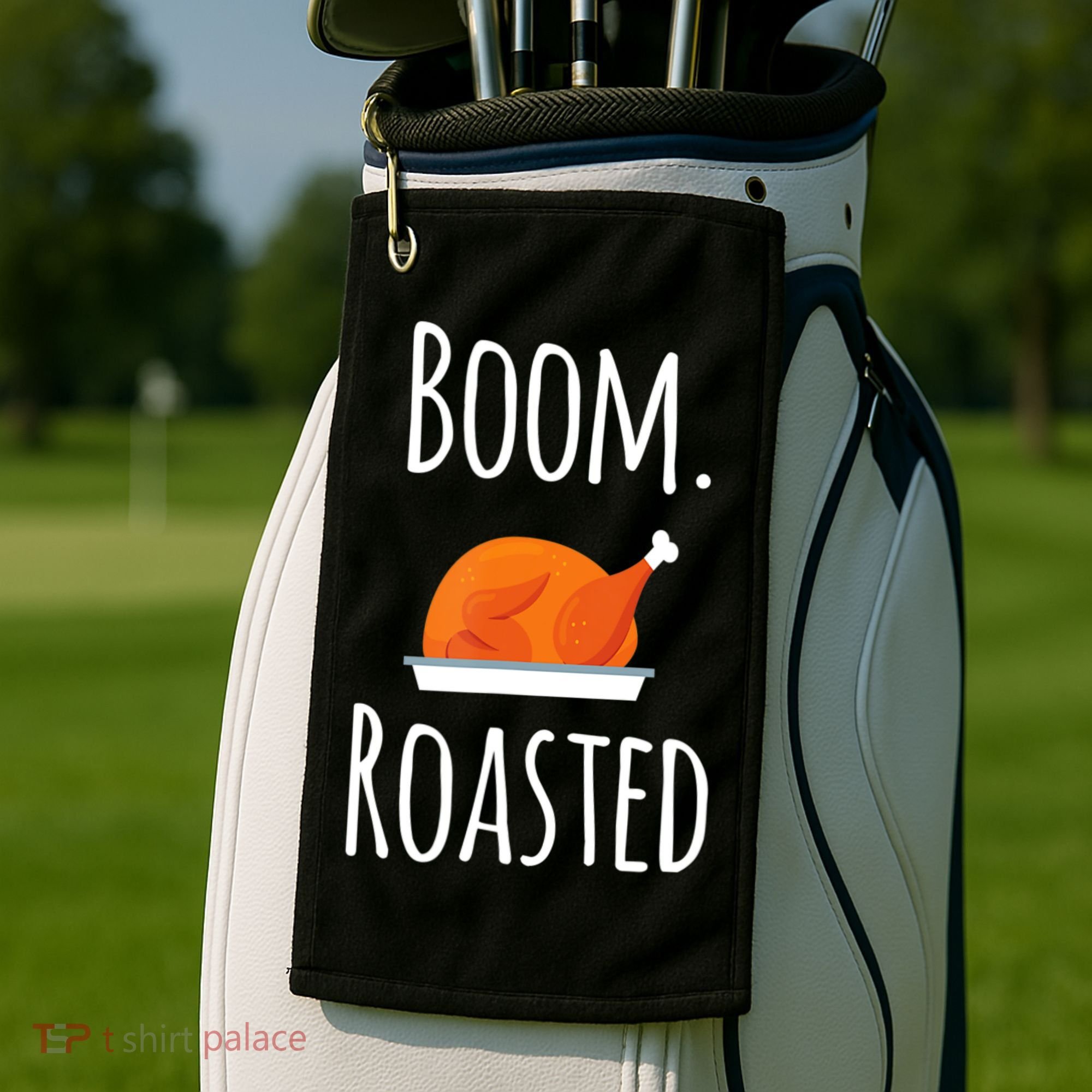 Thanksgiving Boom Roasted Turkey Golf Towel