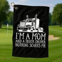 Trucker Big Rig Semigifttrailer Truck Driver Funny Trucker Cool Gift Golf Towel thumb 1