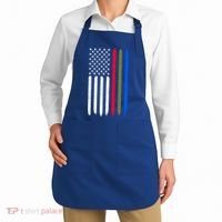 Thin Blue Red Green Line American Flag Police Military Fire Gift Apron thumb 2