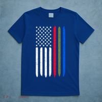 Thin Blue Red Green Line American Flag Police Military Fire Gift T-Shirt thumb 5