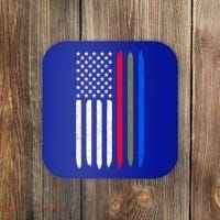 Thin Blue Red Green Line American Flag Police Military Fire Gift Coaster thumb 0