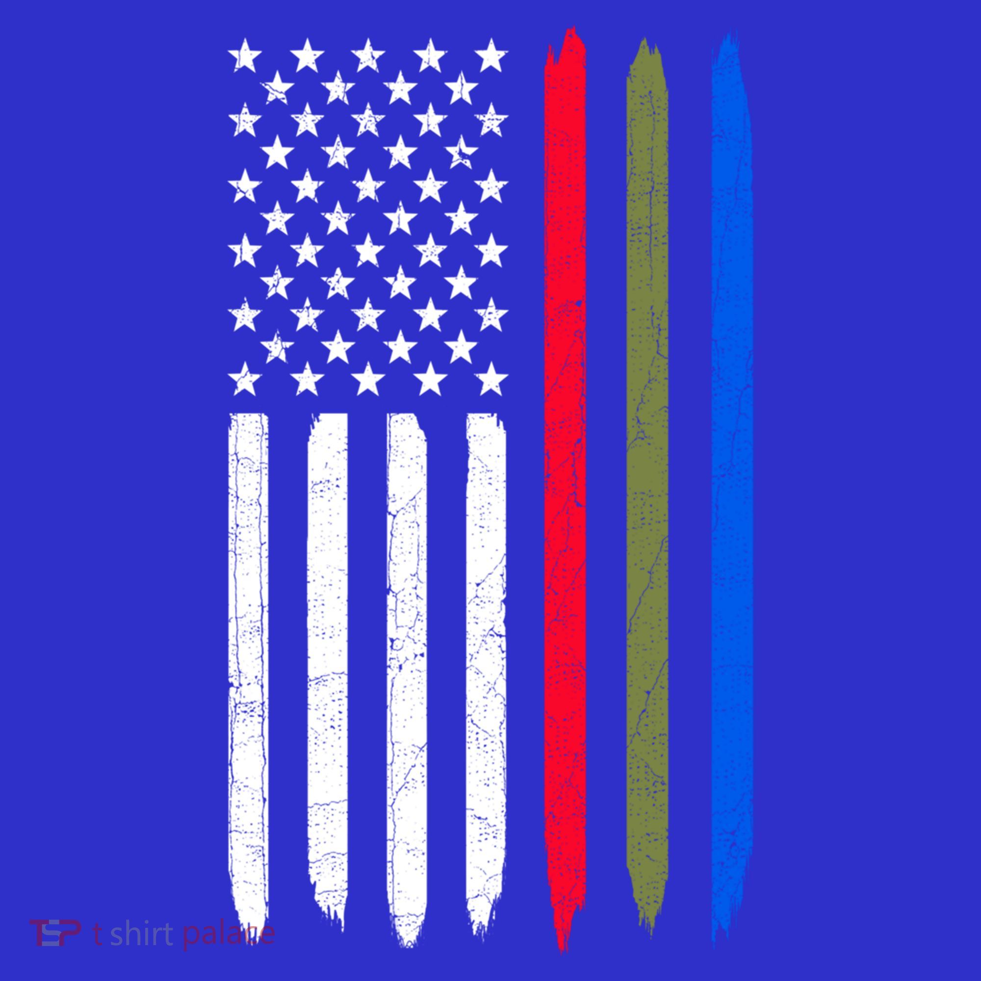 Thin Blue Red Green Line American Flag Police Military Fire Gift Coaster