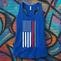 Thin Blue Red Green Line American Flag Police Military Fire Gift Women's Tank Top thumb 3