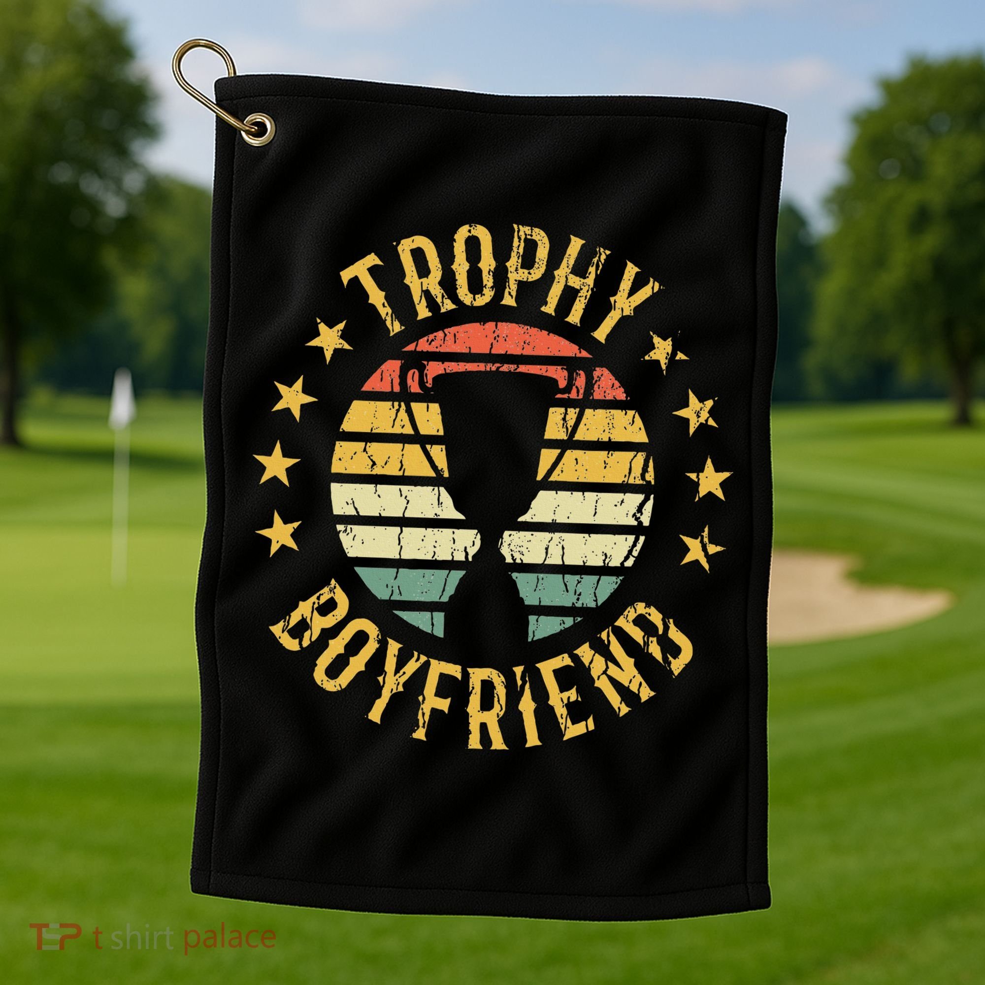 Trophy Boyfriend Retro Clothes Gift For Girlfriend Valentine Golf Towel