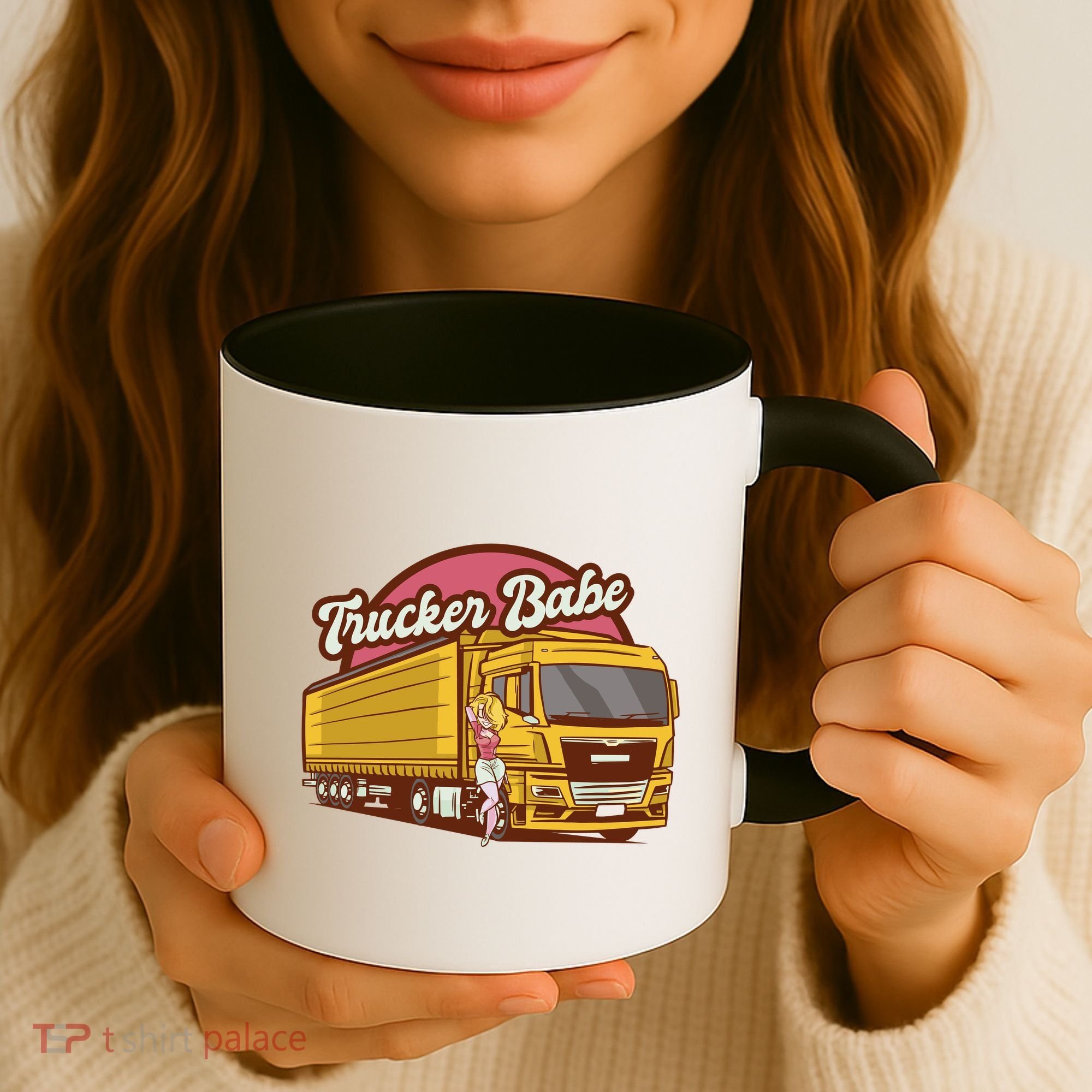 Trucker Babe Retro Coffee Mug