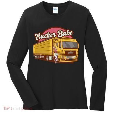 Trucker Babe Retro Women's Long Sleeve Shirt