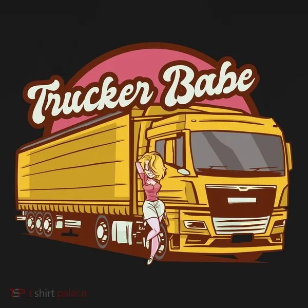 Trucker Babe Retro Women's Long Sleeve Shirt