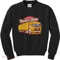 Trucker Babe Retro Kids Sweatshirt thumb 0