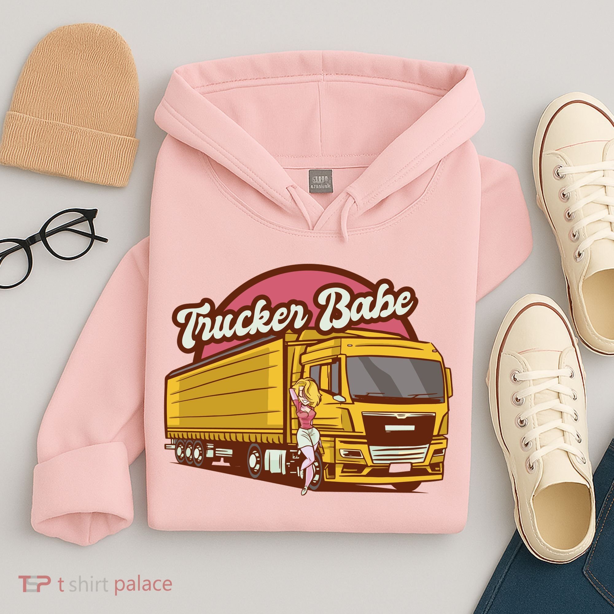 Trucker Babe Retro Hoodie