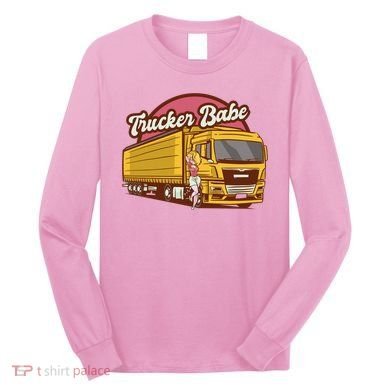 Trucker Babe Retro Long Sleeve Shirt