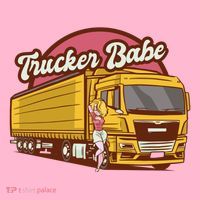 Trucker Babe Retro Long Sleeve Shirt thumb 2
