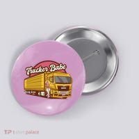 Trucker Babe Retro Button thumb 0