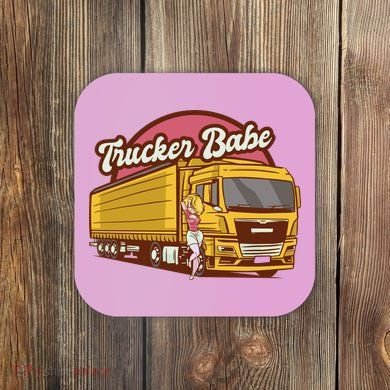 Trucker Babe Retro Coaster