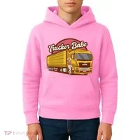 Trucker Babe Retro Kids Hoodie thumb 4