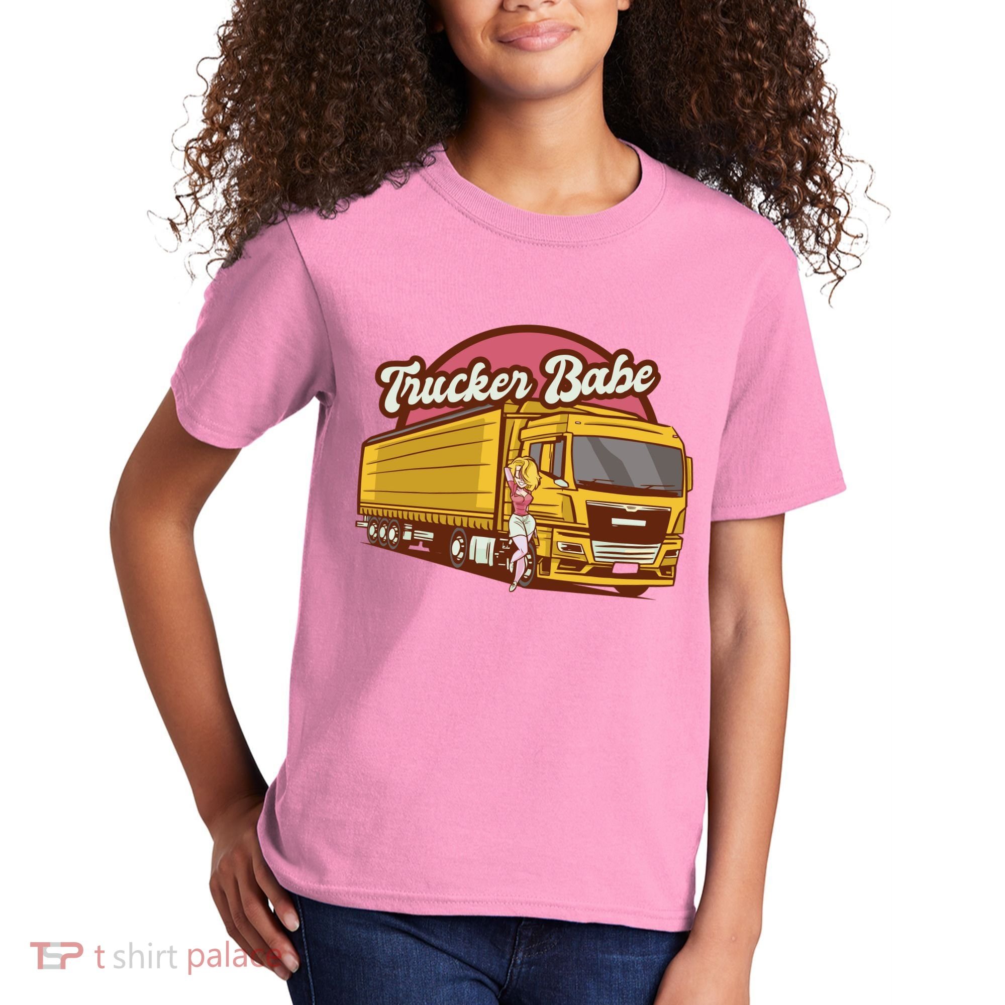 Trucker Babe Retro Kids T-Shirt