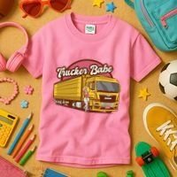 Trucker Babe Retro Kids T-Shirt thumb 3