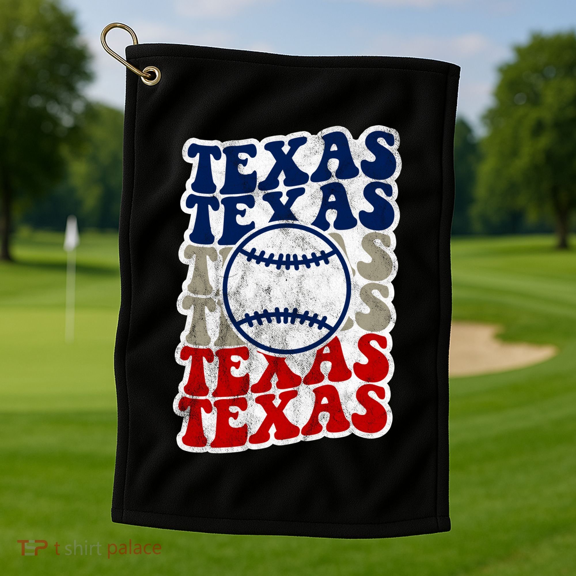 Texas Baseball Retro Sport Golf Towel